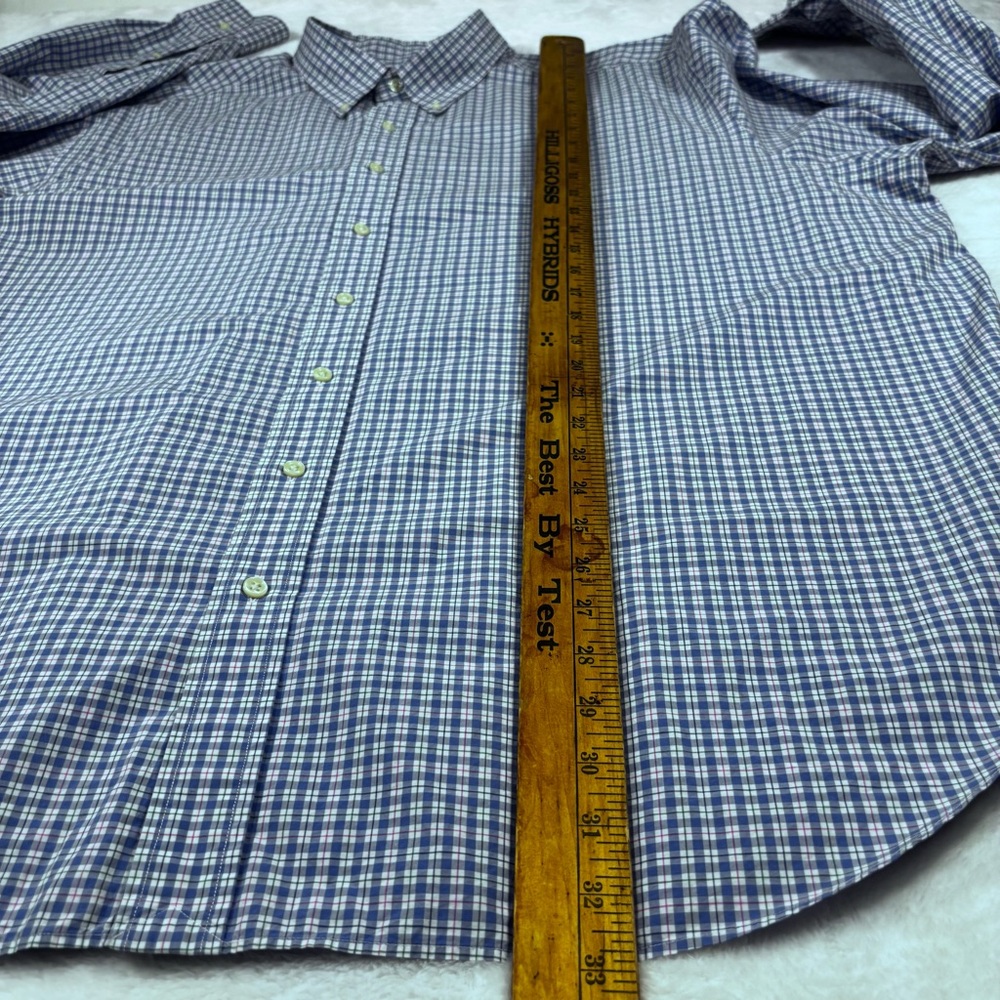 Ralph Lauren Men 3XB Blue & White Checkered Plaid Long Sleeve Button Down Shirt - Picture 11 of 12